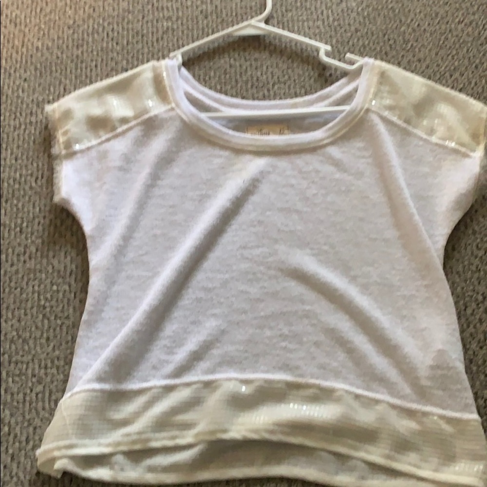 White sparkly tee